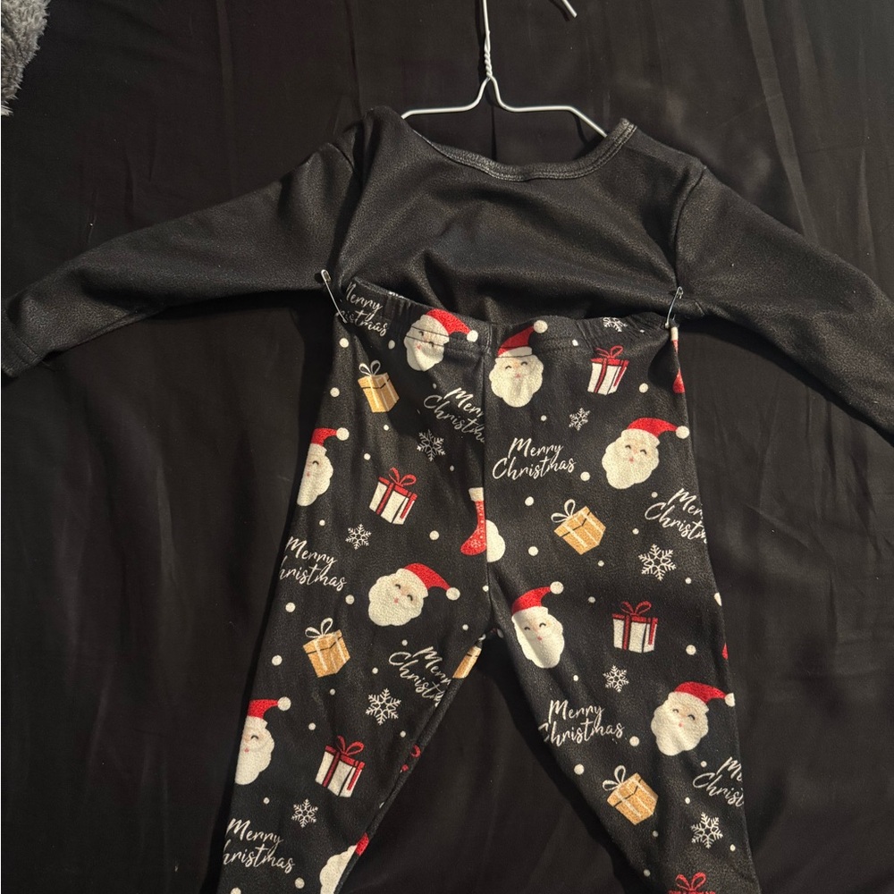 Baby Christmas Pajama Set Santa Claus Holiday Outfit Black 9-12M Festive Lounge